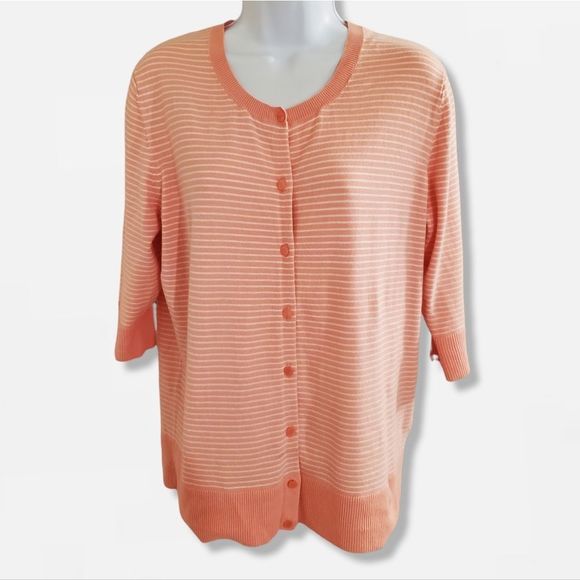 Merona Peach Striped Cardigan